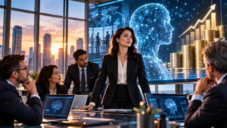 Chief AI Officer leading an enterprise artificial intelligence strategy meeting