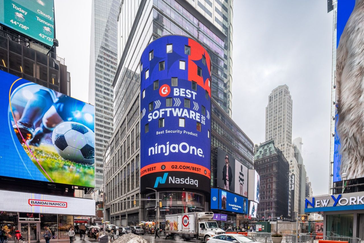 NinjaOne Ranks No. 1 Among G2’s Top Software Platforms, Spotlighted in Times Square