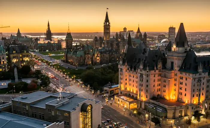 Ottawa skyline at sunset